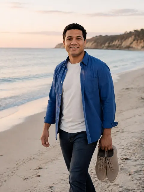 AI dating photo example: The long way home