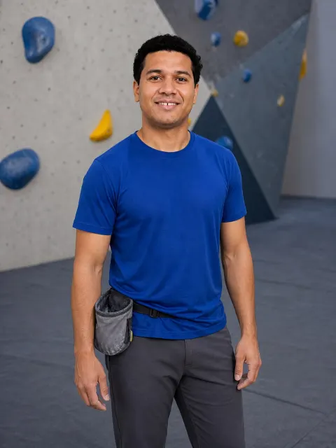 AI dating photo example: Between climbs