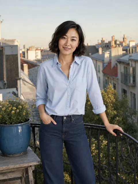 AI dating photo example: Last light at home